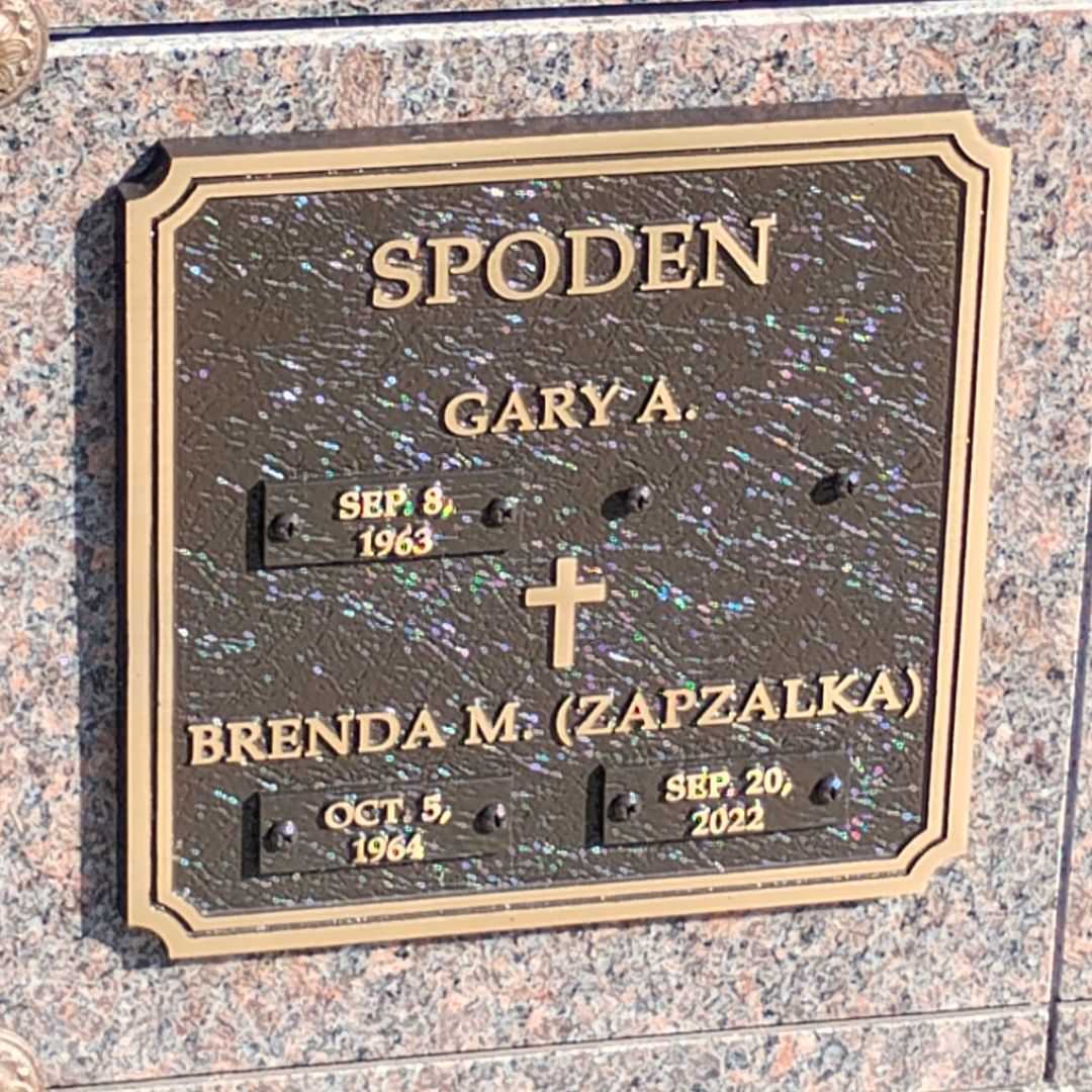 Brenda M. Zapzalka Spoden's grave